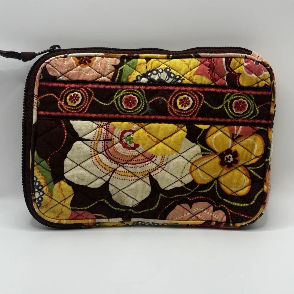 Vera Bradley Buttercup Cotton Zip Padded‎ Small Ebook Reader Tech Sleeve Clean